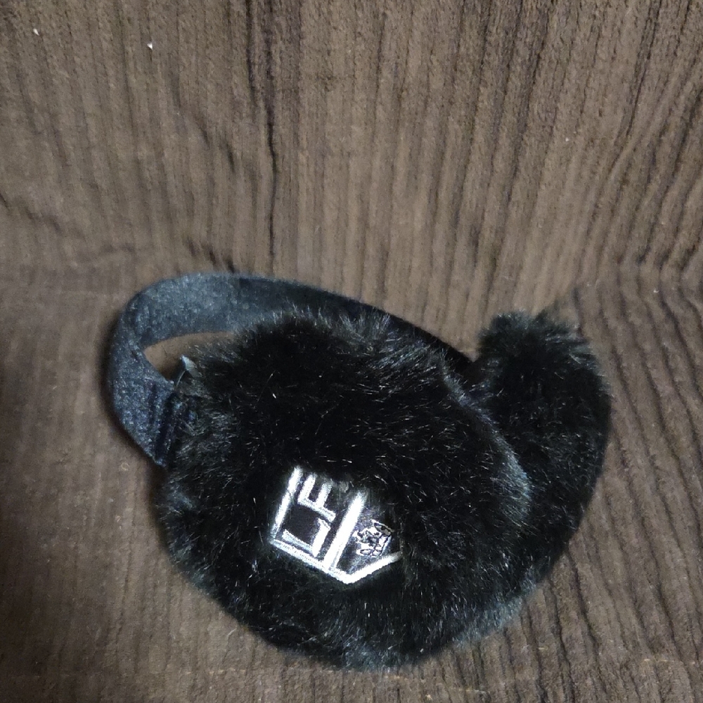 NHL Black Furry Earmuffs